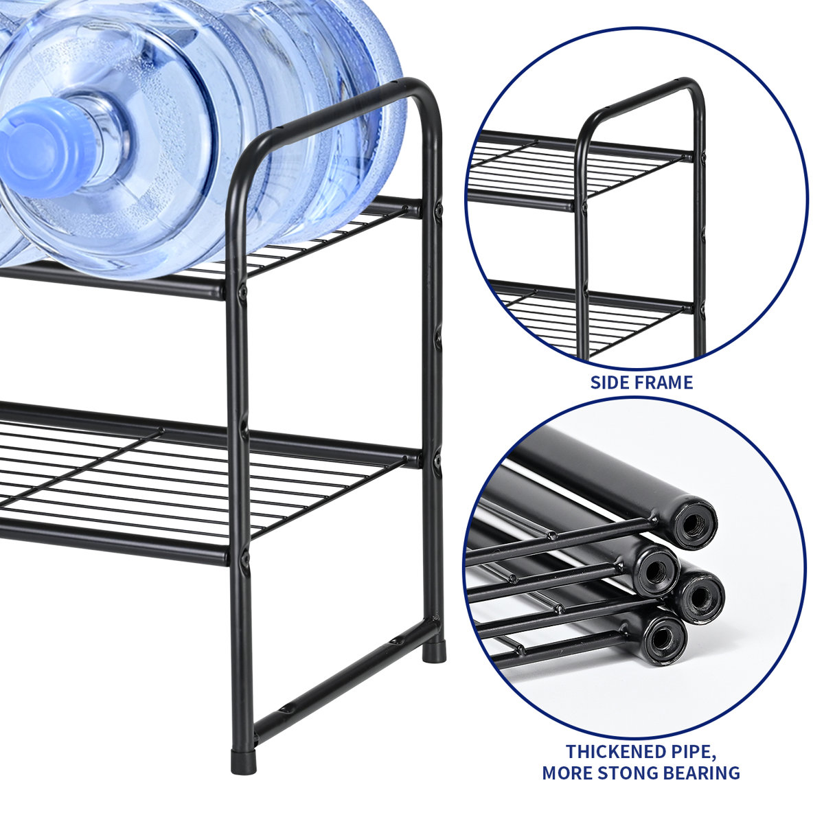 32'' Wide 2-Tier Wire Grid Shoe Rack for Closet, Stackable and Adjustable Shoe Shelf